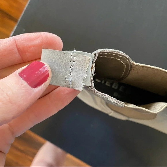 Liebeskind Berlin Leather Boots Size 7.5 Distressed Gray Womens Shoes Booties - Picture 11 of 12